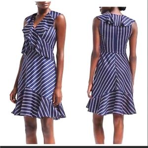 Banana Republic Stripe Cross-Flounce Fit-and-Flare Dress